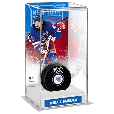 Mika Zibanejad Étui de luxe pour rondelle de hockey des Rangers de New York