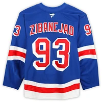 Maillot bleu n° 93 de Mika Zibanejad des Rangers de New York, série 2, utilisé lors de la saison 2024-25 de la LNH