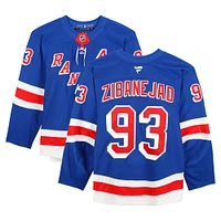 Maillot bleu n° 93 de Mika Zibanejad des Rangers de New York, série 2, utilisé lors de la saison 2024-25 de la LNH