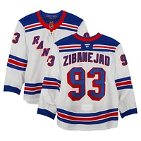 Mika Zibanejad New York Rangers Game-Used #93 White Set 2 Jersey from the 2024-25 NHL Season