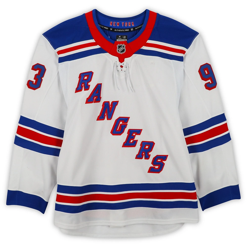 Mika Zibanejad New York Rangers Game-Used #93 White Set 2 Jersey from the 2024-25 NHL Season