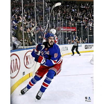 Mika Zibanejad New York Rangers Unsigned Five Goal Game Overtime Photograph