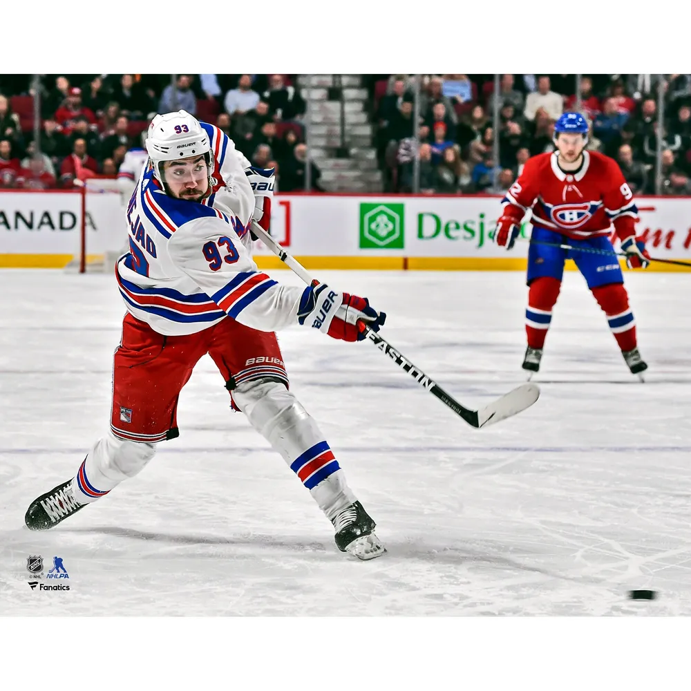 Mika Zibanejad New York Rangers Autographed Reverse Retro Logo Hockey Puck