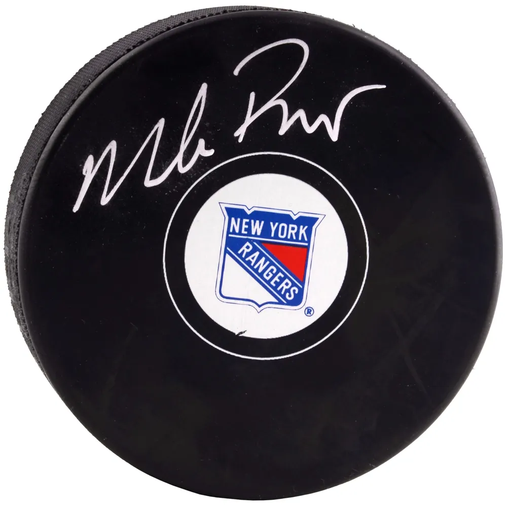 Rondelle de hockey autographiée des Rangers de New York par Mike Richter