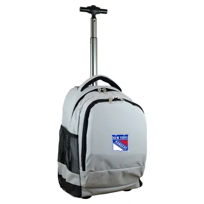 New York Rangers MOJO 19'' Premium Wheeled Backpack - Gray