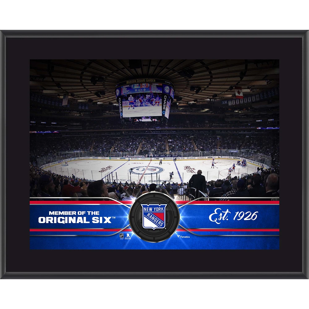 Plaque d'équipe sublimée des Rangers de New York 10,5" x 13"