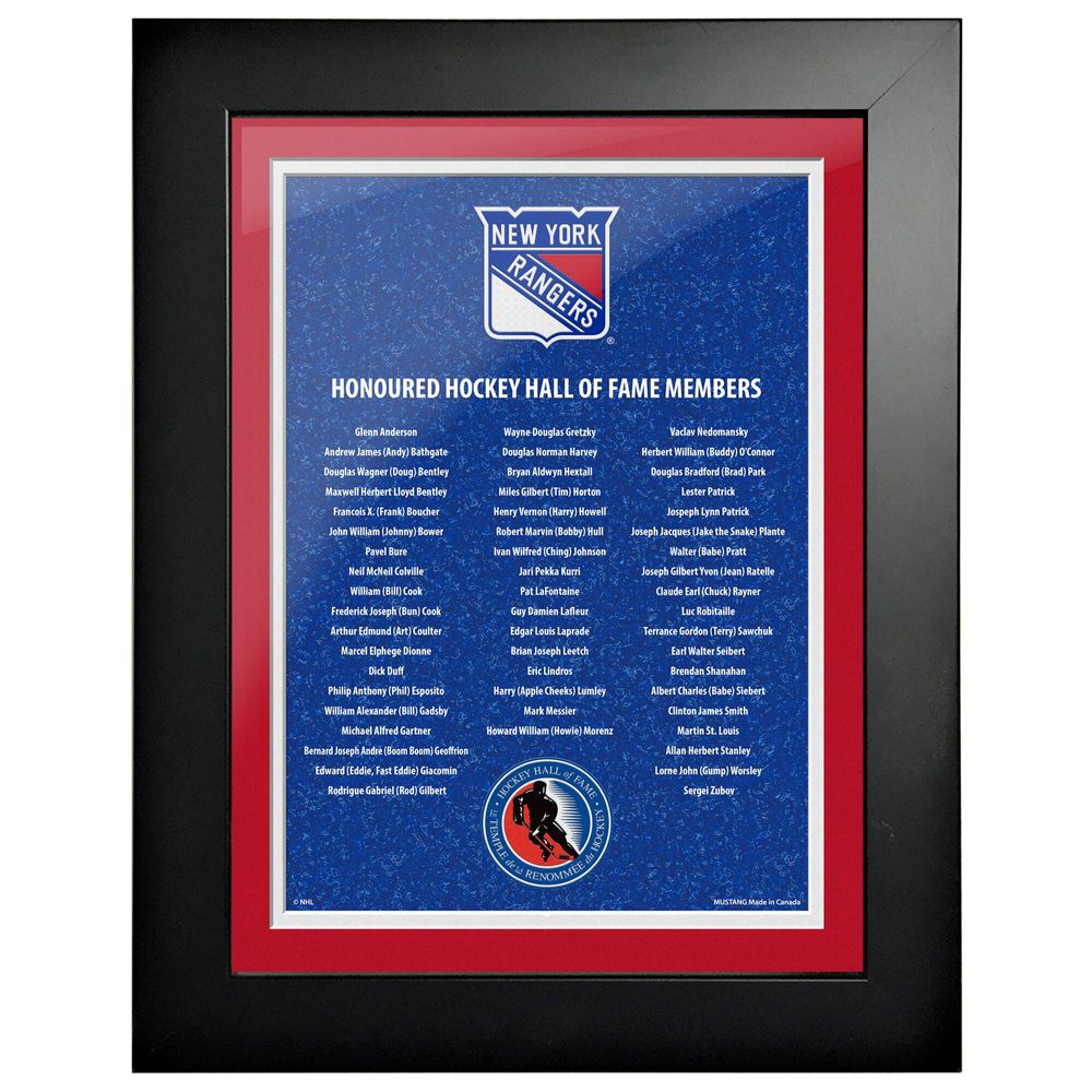 New York Rangers - 12'' x 16'' Hockey Hall of Fame Honoured Members Framed Picture