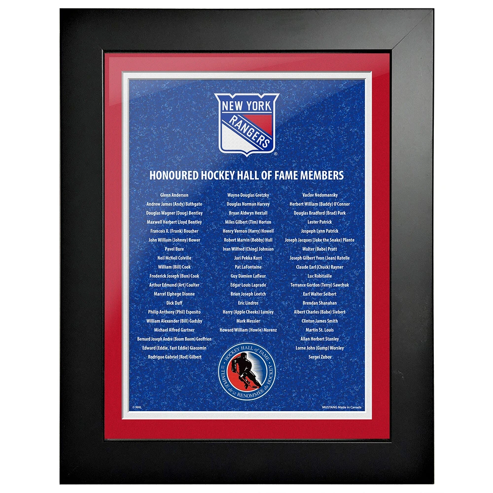 Image encadrée Rangers de New York - 12'' x 16'' Hockey Hall of Fame Honored Members