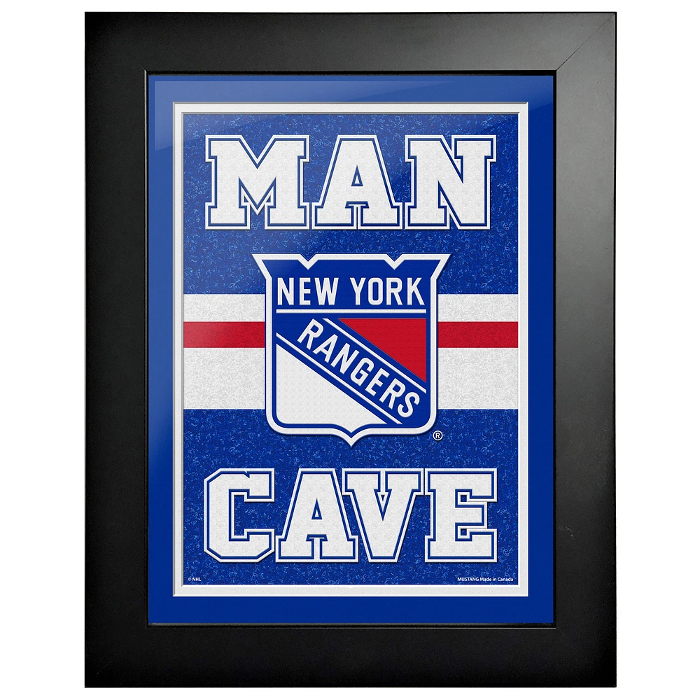 Rangers de New York - Oeuvre encadrée Man Cave 12'' x 16''