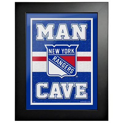 Rangers de New York - Oeuvre encadrée Man Cave 12'' x 16''