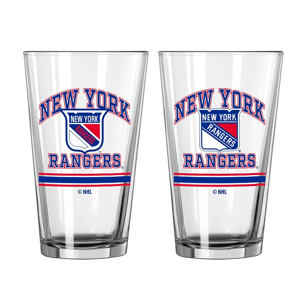 Rangers de New York 16oz. Verre à pinte, paquet de deux