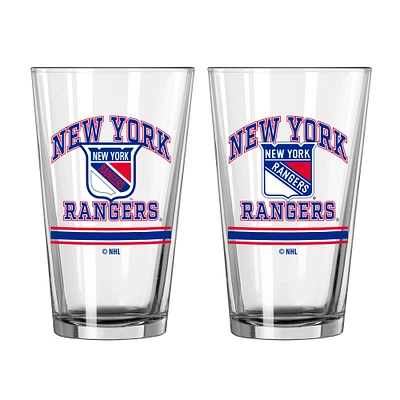 Rangers de New York 16oz. Verre à pinte, paquet de deux