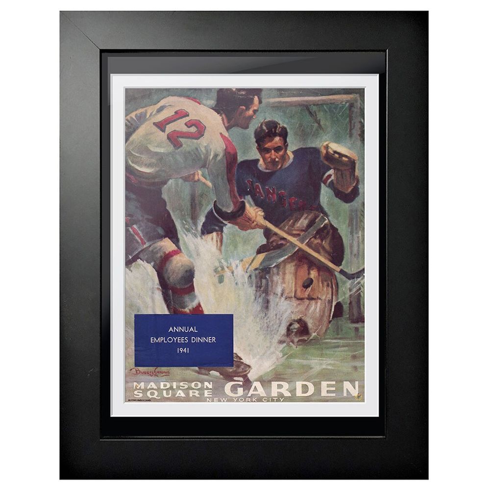 New York Rangers 1941 Madison Square Garden Annual Employee Dinner - 12'' x 16'' Framed Program Cover