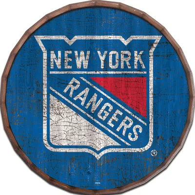 New York Rangers 24" Cracked Color Barrel Top Sign