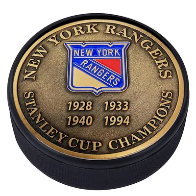 New York Rangers 4-Time Stanley Cup Champions Medallion Collection Puck