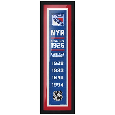 Rangers de New York - Enseigne Empire Encadrée 6'' x 22''