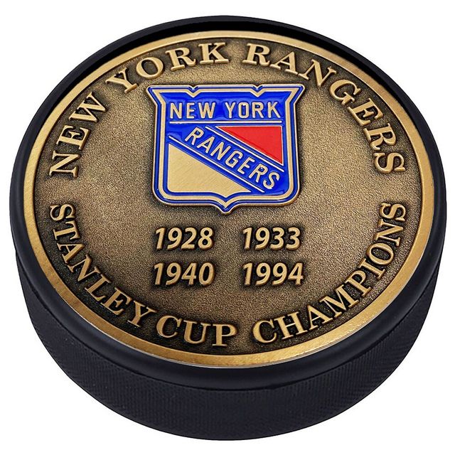 Rangers de New York - Rondelle de hockey médaillée d'or des années championnes