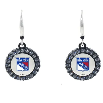 New York Rangers Hockey Puck Earrings