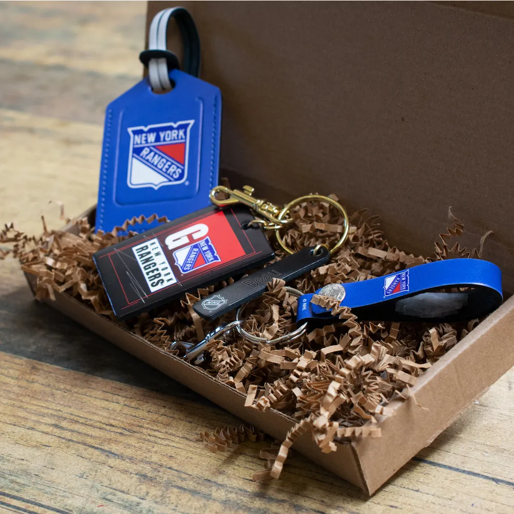 New York Rangers - Coffret cadeau trois pièces en cuir avec étiquette personnalisée