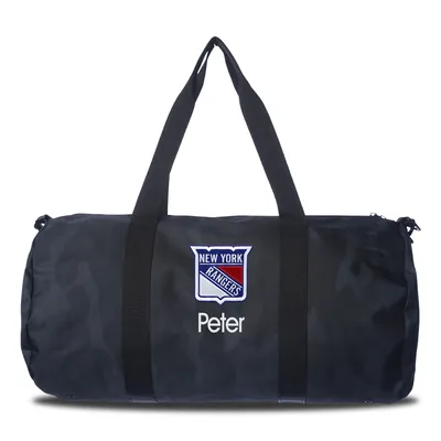 New York Rangers Navy Camo Print Personalized Duffel Bag