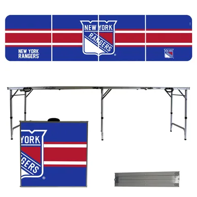 New York Rangers Striped Design 8' Portable Folding Tailgate Table