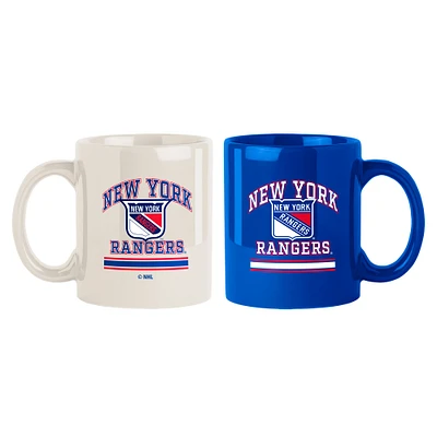 Lot de deux tasses colorées de 15 oz des Rangers de New York