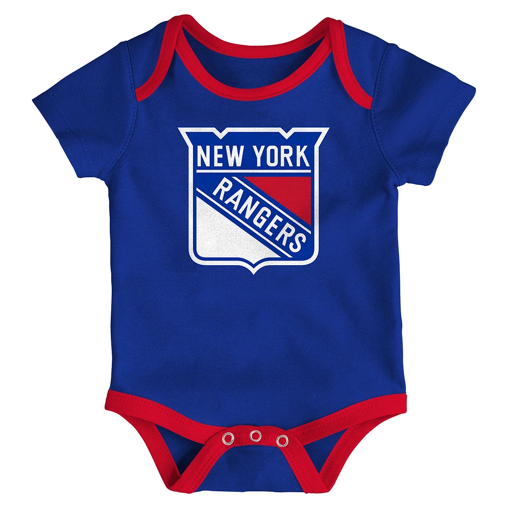 Newborn  New York Rangers Loyal Buddies Three-Pack Bodysuit Set