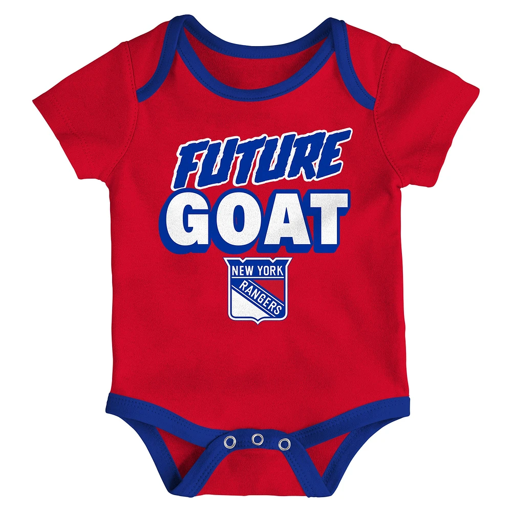 Newborn  New York Rangers Loyal Buddies Three-Pack Bodysuit Set