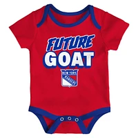 Newborn  New York Rangers Loyal Buddies Three-Pack Bodysuit Set