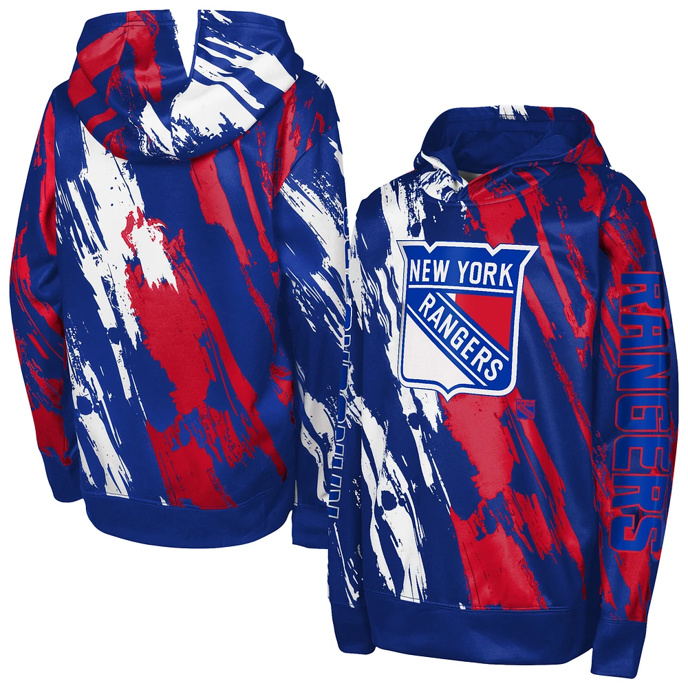 Sweat à capuche bleu pour enfant d'âge préscolaire New York Rangers Master Snipe