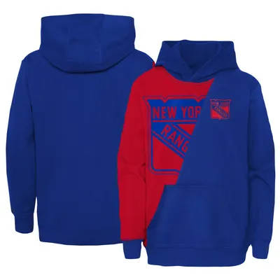 New York Rangers Antigua Victory Colorblock Pullover Hoodie