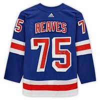Maillot adidas authentique dédicacé par Ryan Reaves des Rangers de New York bleu