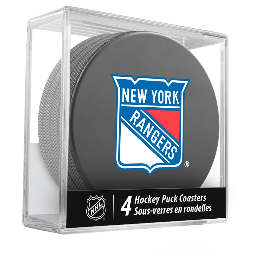 The Sports Vault New York Rangers Four-Piece Puck Coaster Set