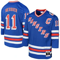 Maillot de joueur bleu Mitchell & Ness Mark Messier des New York Rangers 1993/94 Blue Line 2.0 pour tout-petit