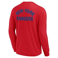 T-shirt unisexe Fanatics rouge New York Rangers Elements super doux à manches longues