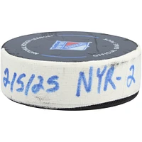 Vincent Trocheck New York Rangers Game-Used Goal Puck vs. Boston Bruins on February 5, 2025