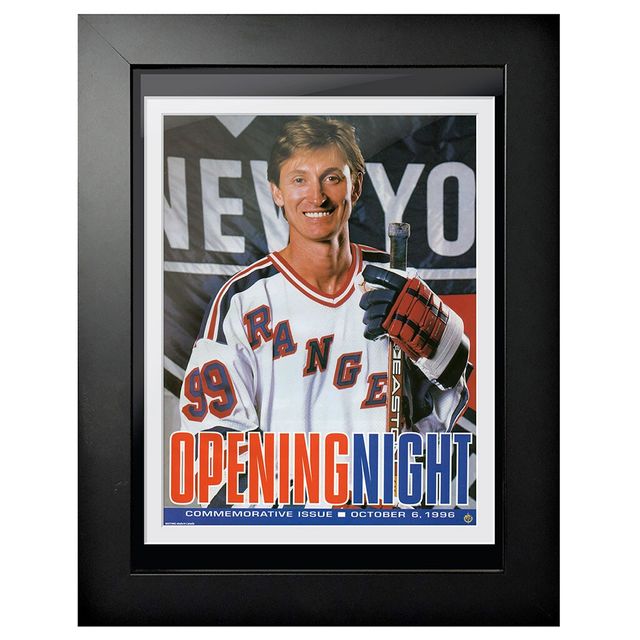 Wayne Gretzky New York Rangers 1996 Opening Night - Couverture de programme encadrée 12'' x 16''