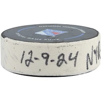 Rondelle de but utilisée par Will Cuylle pour le match des Rangers de New York contre les Blackhawks de Chicago le 9 décembre 2024