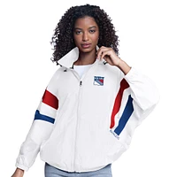 Veste à capuche surdimensionnée entièrement zippée G-III Sports by Carl Banks pour femme, blanche