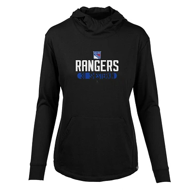 Women's Levelwear Igor Shesterkin Black New York Rangers Vivid Tracer Name & Number Pullover Hoodie