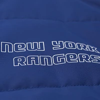 Gilet matelassé court entièrement zippé bleu des Rangers de New York Mitchell & Ness pour femme