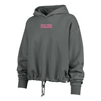Women's '47 Gray New York Rangers Bright Side Venice Cropped Pullover Hoodie