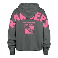 Women's '47 Gray New York Rangers Bright Side Venice Cropped Pullover Hoodie