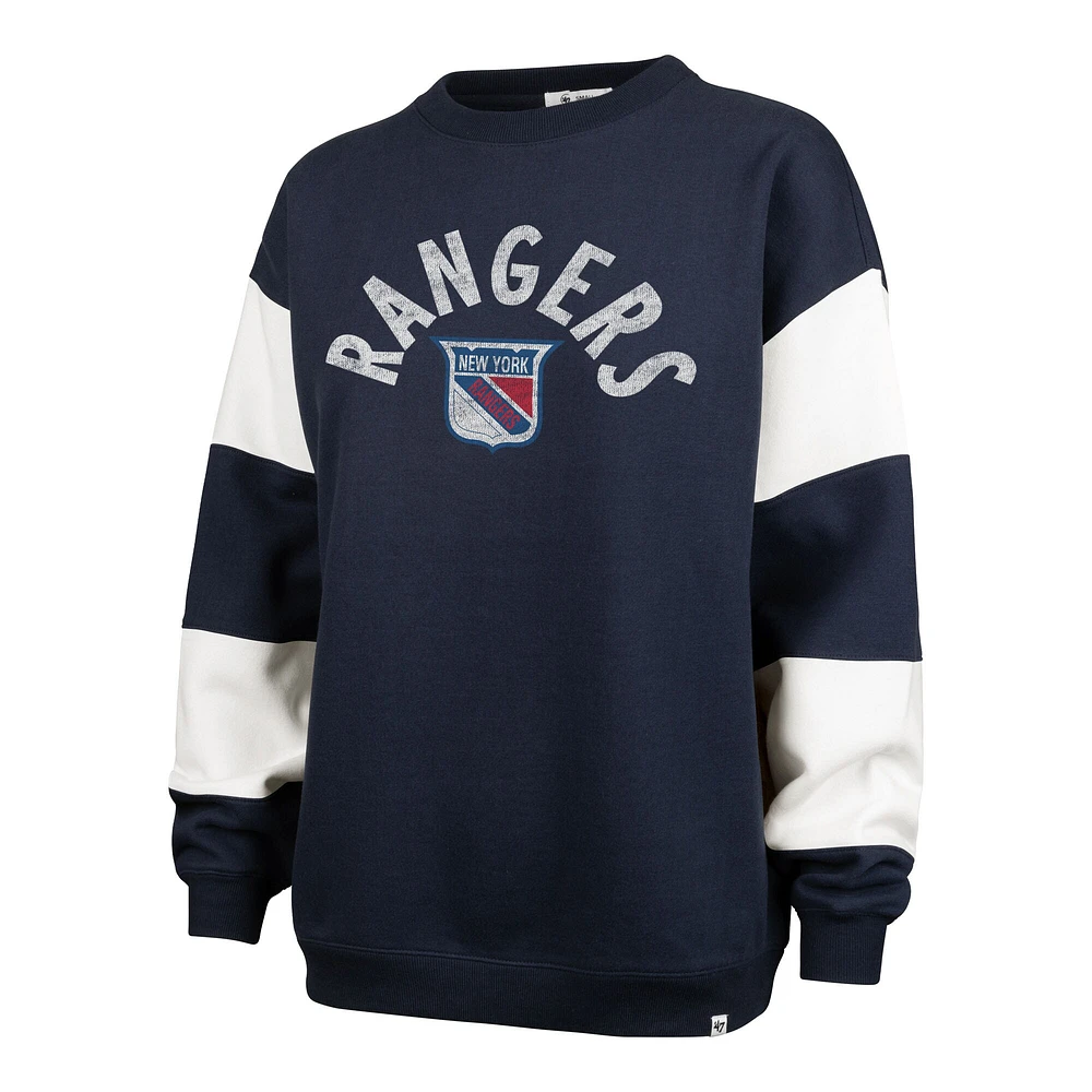 Sweat-shirt à capuche Eephus Barred bleu marine '47 pour femme des New York Rangers
