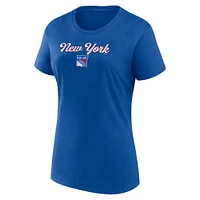 Women's Blue/Heather Gray New York Rangers Script T-Shirt & Shorts Set