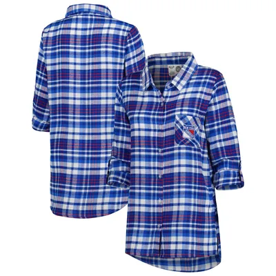 Lids St. Louis Blues Concepts Sport Women's Mainstay Flannel Full-Button  Long Sleeve Nightshirt - Blue