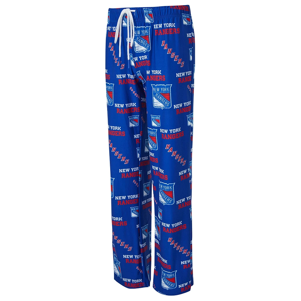 Pantalon en tricot à imprimé intégral Zest New York Rangers bleu Concepts Sport pour femme