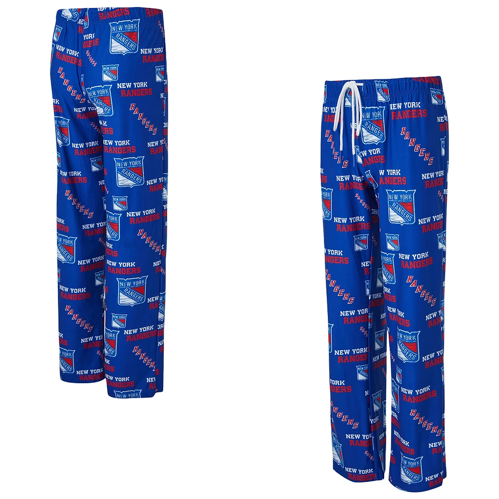 Pantalon en tricot à imprimé intégral Zest New York Rangers bleu Concepts Sport pour femme