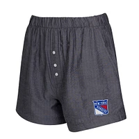 Women's Concepts Sport  Charcoal New York Rangers Two-Pack Boxer Shorts Set