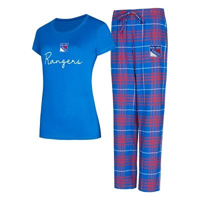 Women's Concepts Sport New York Rangers Vector T-Shirt & Pants Sleep Set